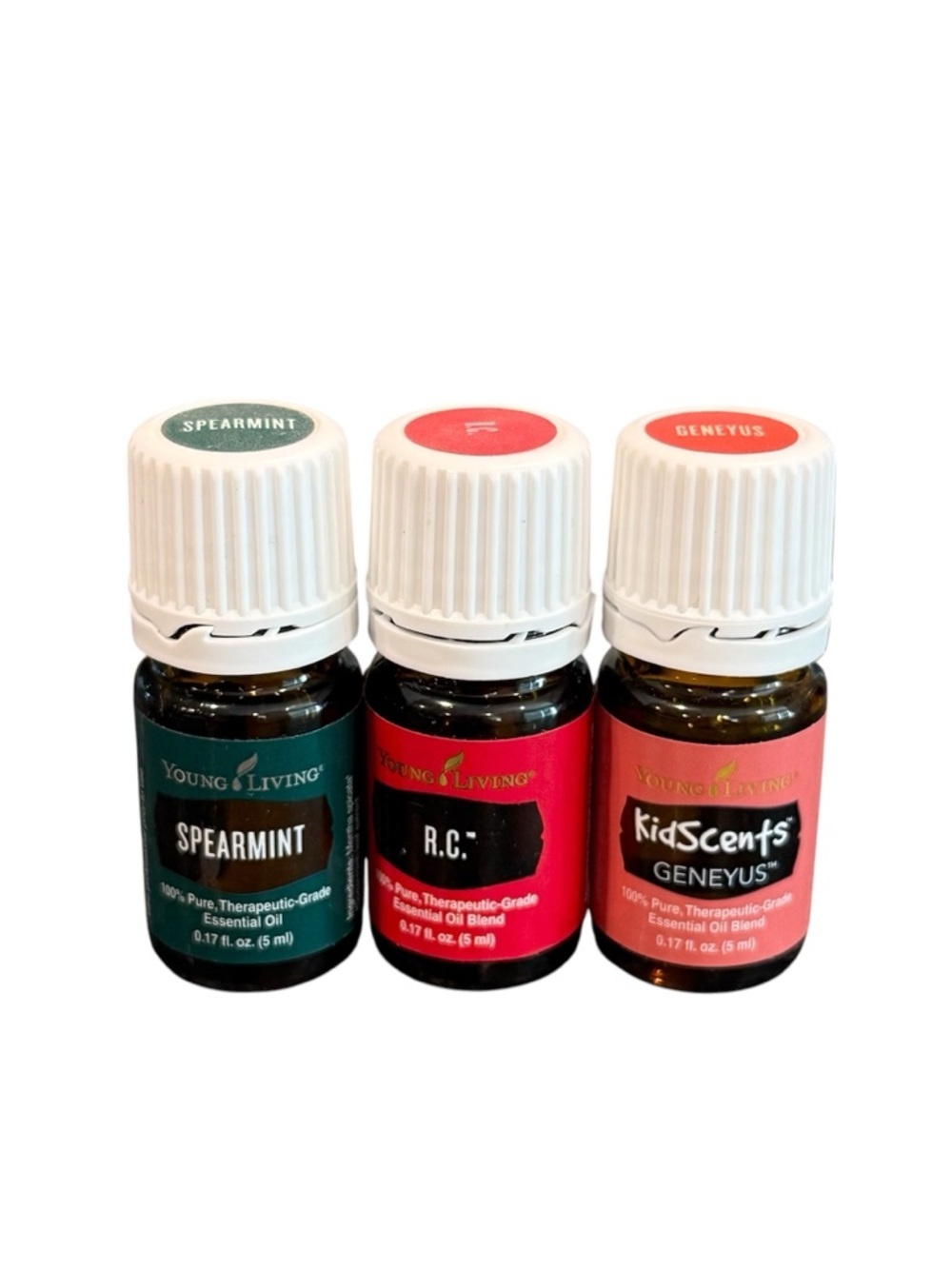 Young Living New 5ml bundle essential oils RC + Kidscents Geneyus + Spearmint